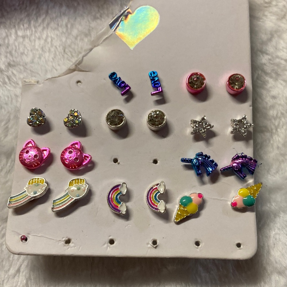 Caboodles Pink Plastic Jewelry Organizer Box with Mirror and earrings - Picture 7 of 9